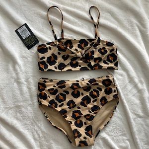 Leopard Print target two-piece bathing suit Size 10/12 NWT